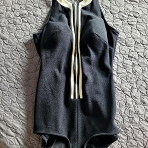 Vintage 1960s Mod Black Swimsuit